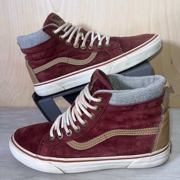 Vans SK8-Hi MTE Scotchguard Burgundy/Brown Suede Men's 8 Women's 9.5 - Picture 1 of 11